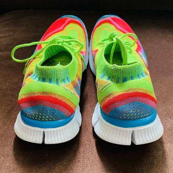 Nike Flyknit Free 5.0 🌈 rainbow men’s 12.5 US 47 EUR Excellent overall conditio - Picture 8 of 14